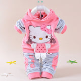 Baby Girls Clothing Set Cartoon Hello Kitty 2016 Winter Autumn Children Clothing Casual Tracksuits Kids Clothes Girls