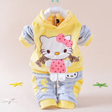 Baby Girls Clothing Set Cartoon Hello Kitty 2016 Winter Autumn Children Clothing Casual Tracksuits Kids Clothes Girls