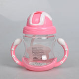 320ml Baby Bottle Kids Cup Silicone Sippy Children Training Cups Cute Baby Drinking Water Straw Handle Feeding Bottle