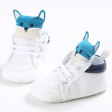 Winter Autumn Baby Warm Shoes Kid Boys Girls Fox Head Lace Cotton Cloth First Walker Anti-slip Soft Sole Toddler Sneaker