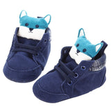Winter Autumn Baby Warm Shoes Kid Boys Girls Fox Head Lace Cotton Cloth First Walker Anti-slip Soft Sole Toddler Sneaker