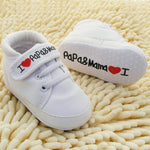 Baby Shoes I Love PaPa&MaMa Letter Printed Soft Bottom Footwear Heart-shaped 0-18M Newborn First walker