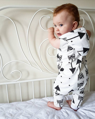 2018 new cute Children Sleeveless Arrow Clothing Infant Baby Boy Kid Hooded Sleeveles Romper Jumpsuit Outfits Clothes