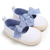 Stylish summer Toddler Baby Shoes Newborn Girls Soft Soled casual cotton Princess striped Crib Shoes Prewalker one pairs