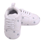 2019 Baby Shoes Newborn Boys Girls Heart Star Pattern First Walkers Kids Toddlers Lace Up PU Sneakers 0-18 Months