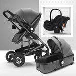 Luxury Baby Stroller 3 in 1 With Car Seat High Landscape Prams For Newborns Travel System Foldable Baby Carriage Trolley Walker