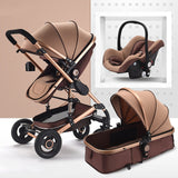 Luxury Baby Stroller 3 in 1 With Car Seat High Landscape Prams For Newborns Travel System Foldable Baby Carriage Trolley Walker