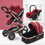Luxury Baby Stroller 3 in 1 With Car Seat High Landscape Prams For Newborns Travel System Foldable Baby Carriage Trolley Walker