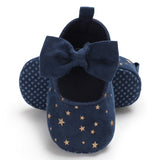 Newborn Baby Girl Flower Sneakers Toddler Cotton Bow Casual Shoes Infant Little Girls Princess Sequin Stars Leather Shoes 0-18Ms