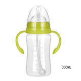 300ML 240ML 180ML Baby Infant PP BPA Free Milk Feeding Bottle With Anti-Slip Handle & Cup Cover Water Bottle