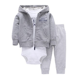 BABY BOY GIRL CLOTHES SET cotton long sleeve hooded jacket+pant+rompers new born infant toddler outfits unisex newborn clothing