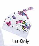 Newborn Baby Girl Clothes Sets Infant Fashion Unicorn Pegasus Star Heart Castle Tops+Pants+Hat+Headband 4PCS Baby Girl Clothing