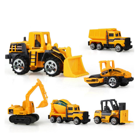 6PCS/Set Baby Engineering Cars Toy Boys Girls Imitation Inertial Engineering Car Dump Roller Truck Mode Children Excavator Toys