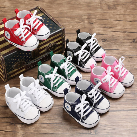 New Canvas Baby Sports Sneakers Shoes Newborn Baby Boys Girls First Walkers Shoes Infant Toddler Soft Sole Anti-slip Baby Shoes
