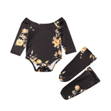 2019 Newborn Toddler Baby Girl Clothes Set Off Shoulder Long Sleeve Flower Romper + Leg Warmers Summer Infant Baby Girl Clothes