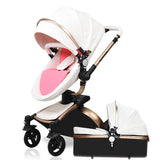 Babyfond Baby Stroller 360 rotate golden frame baby car 2 in 1 including sleeping basket Leather baby stroller EU Certification