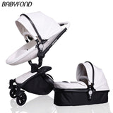 Babyfond Baby Stroller 360 rotate golden frame baby car 2 in 1 including sleeping basket Leather baby stroller EU Certification