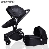 Babyfond Baby Stroller 360 rotate golden frame baby car 2 in 1 including sleeping basket Leather baby stroller EU Certification