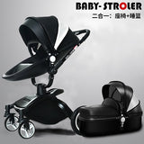 Babyfond Baby Stroller 360 rotate golden frame baby car 2 in 1 including sleeping basket Leather baby stroller EU Certification