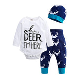 2018 Autumn new baby boy clothes set cotton long-sleeved Romper + trousers + hat  3 pcs. newborn baby boy clothes set SY161
