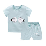 Cartoon Shark New Born Baby Boy Fashion Clothing Outfits Baby Girl Casual Clothing Sets