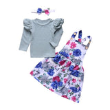 3PCS Toddler Kids Baby Girl Clothes Set Denim Tops T-shirt +Tutu Skirt Headband Outfits Summer Cowboy Suit Children Set