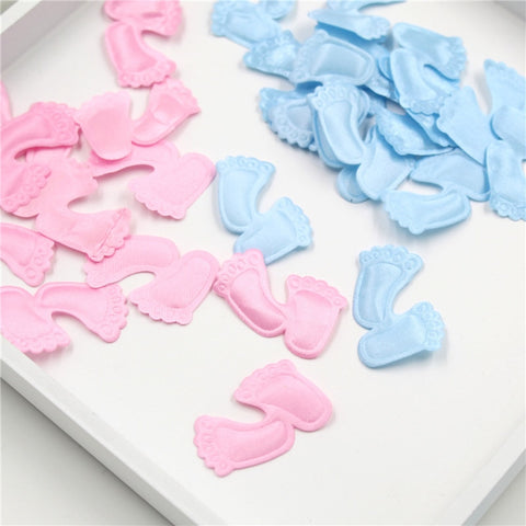 100pcs/pack Baby Shower Decoration Baptism Birthday Party Table Sprinkles Decor Footprint, Baby, Baby Carriage, Bib Style 62526