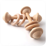 Baby Toys Wooden Rattle Toys  Baby Teether Wooden Ring Hand Teething Rattles Musical Chew Play Gym Montessori Stroller For Girls