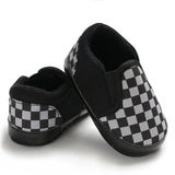 Newborn Baby Boy Girl Crib Pram Shoes Prewalker Soft Sole Slippers Trainers 0-18 Plaid Shallow Canvas Soft  Anti-slip Sneaker