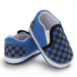 Newborn Baby Boy Girl Crib Pram Shoes Prewalker Soft Sole Slippers Trainers 0-18 Plaid Shallow Canvas Soft  Anti-slip Sneaker