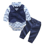 Cotton Baby Boy Clothing Set Spring Children Clothes Gentleman Newborn Baby Clothes Bib Suit For Birthday Party Roupas Bebe