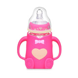 240ml Baby Silicone Milk Feeding Bottle Mamadeira Vidro BPA Free Safe Infant Juice Water Feeding Bottle cup Glass Nursing Feede