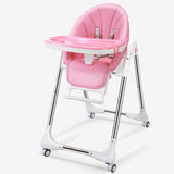 Upgrade With Wheels Newborn Baby Chair Portable Infant Seat Adjustable Folding Baby Dining Chair High Chair Baby Feeding Chairs