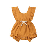 2019 6 Color Cute Baby Girl Ruffle Solid Color Romper Jumpsuit Outfits Sunsuit for Newborn Infant Children Clothes Kid Clothing